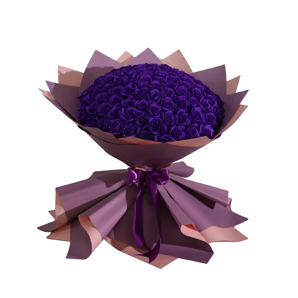 Buchet Gigant 101 Trandafiri de Săpun Mov – Simplu