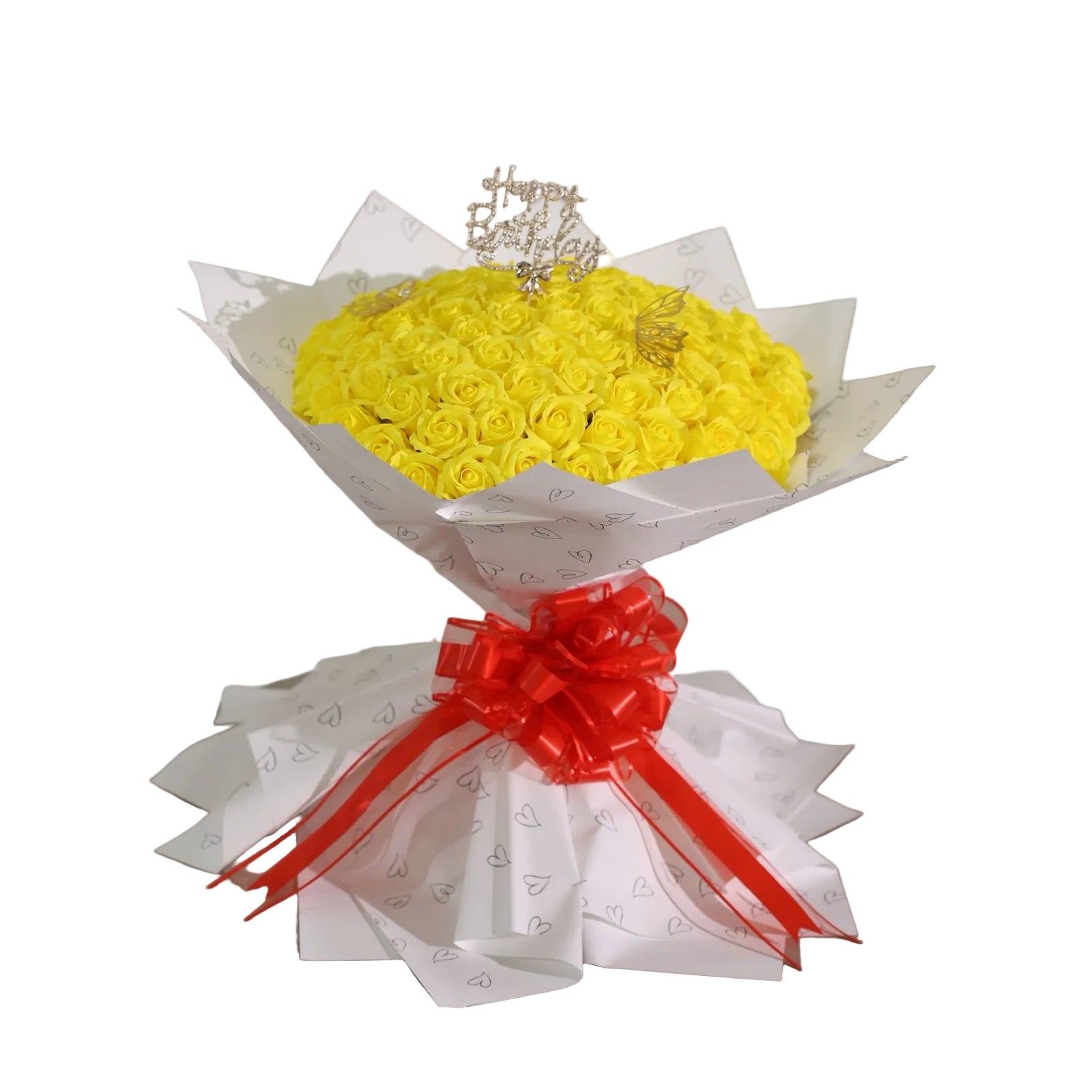 aranjament-floral-101-trandafiri-sapun-galbeni-cadou-prietenie