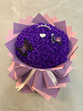 Buchet Gigant 101 Trandafiri de Săpun Mov – Accesorizat